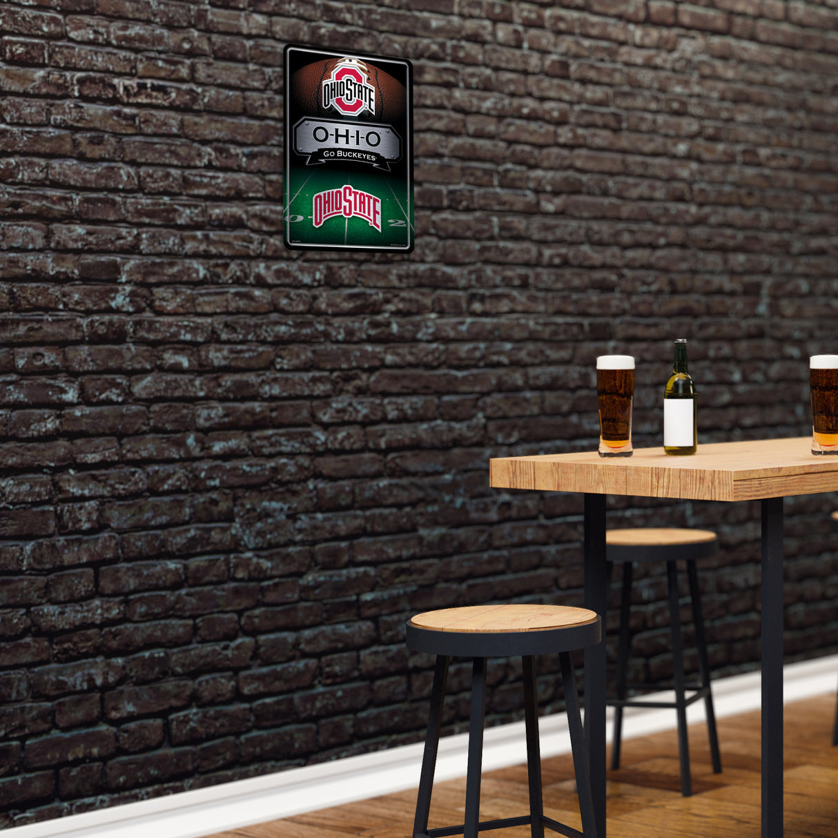 NCAA Ohio State Buckeyes Large Metal Sign Fan Gear NCAA Ohio State Buckeyes