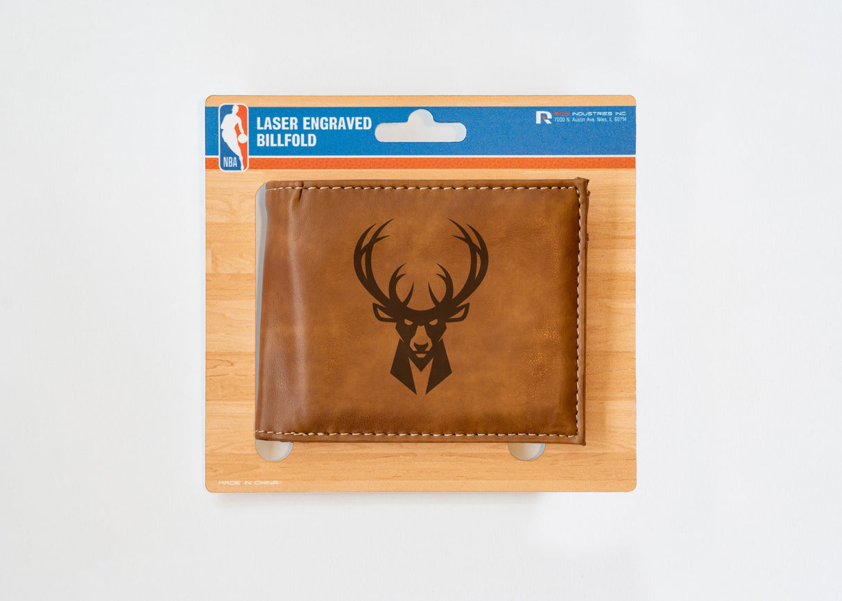 NBA Milwaukee Bucks Laser Engraved Bill-Fold Fan Gear NBA Milwaukee Bucks