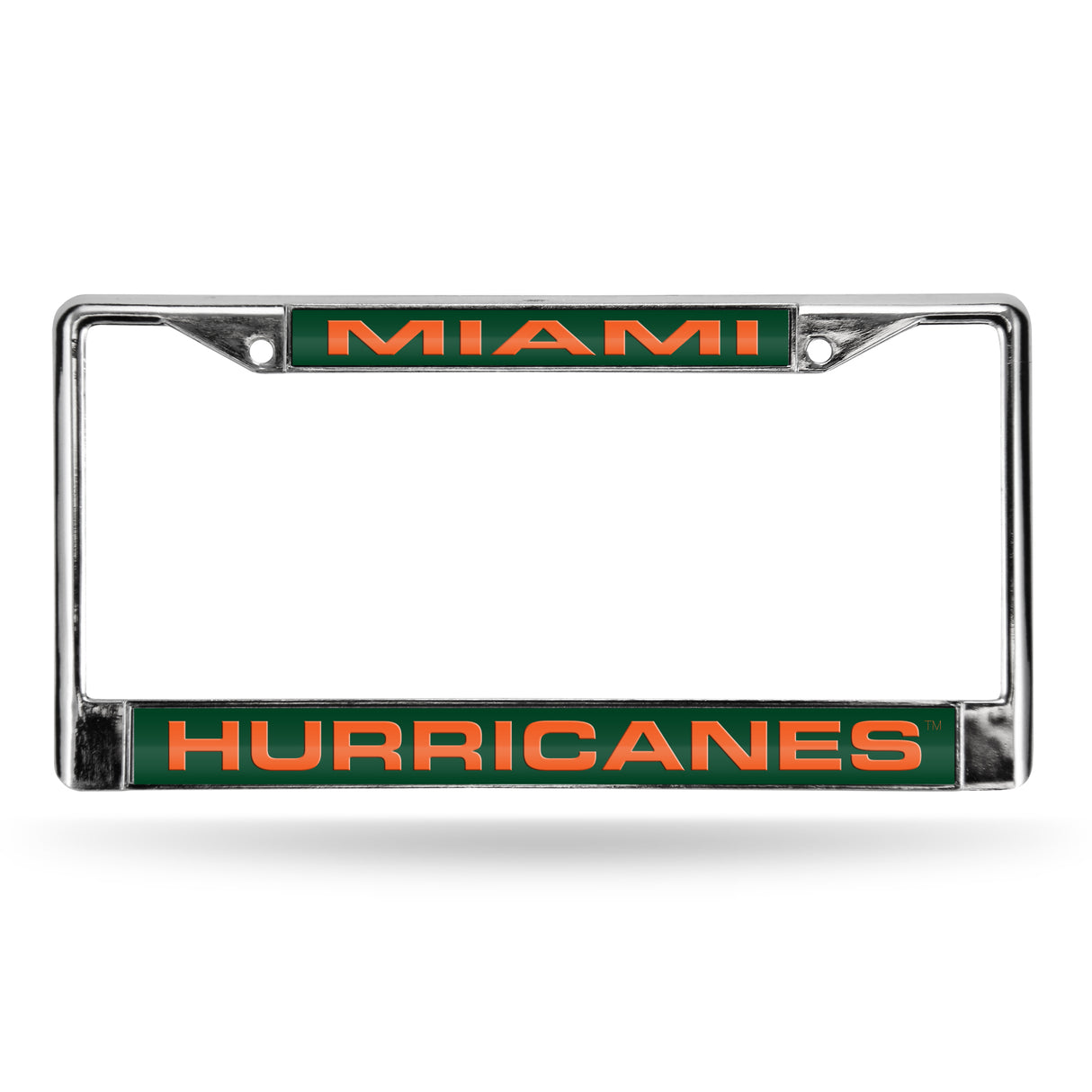 NCAA Miami Hurricanes - The U Laser Cut Chrome License Plate Frame Fan Gear NCAA Miami Hurricanes