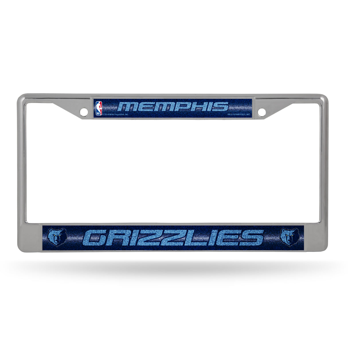 NBA Memphis Grizzlies Chrome Glitter License Plate Frame Fan Gear NBA Memphis Grizzlies