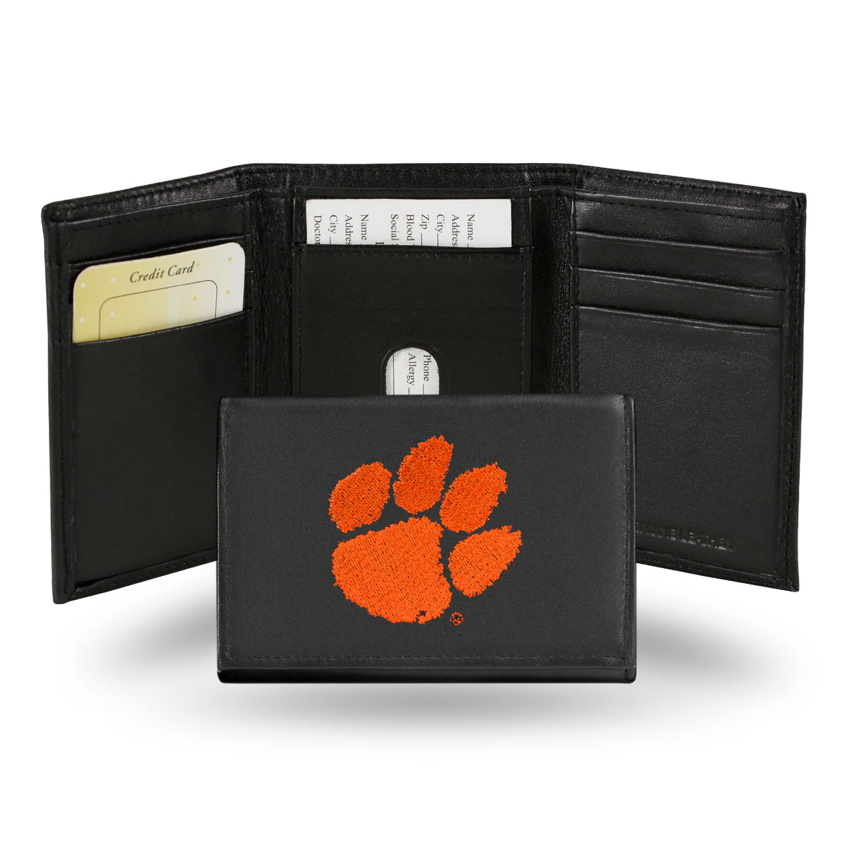 NCAA Clemson Tigers Embroidered Tri-Fold Wallet Fan Gear NCAA Clemson Tigers
