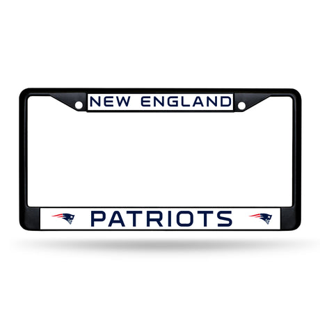 NFL New England Patriots Black Chrome License Plate Frame Fan Gear NFL New England Patriots
