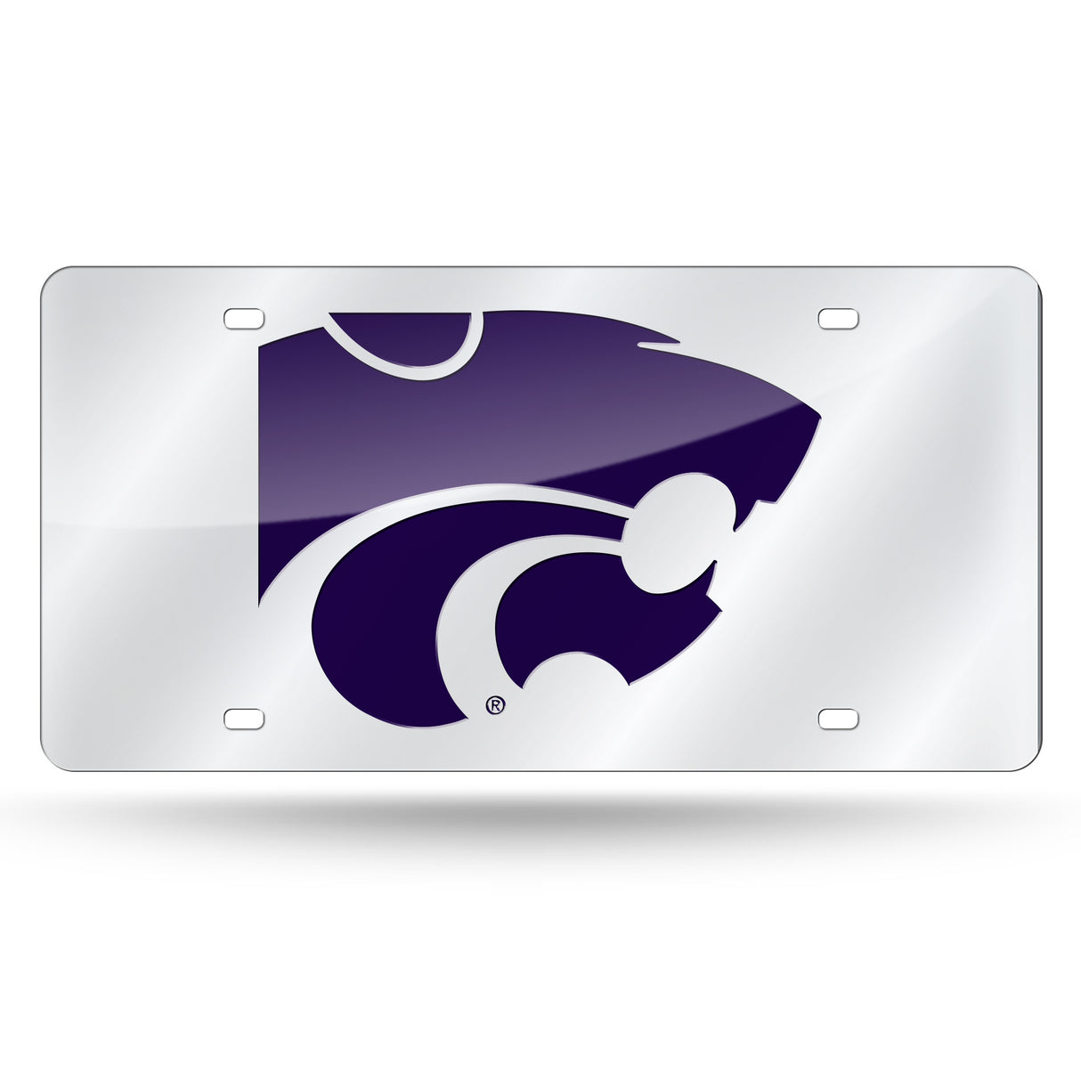 NCAA Kansas State Wildcats - KSU Silver Laser Cut Automobile Tag Fan Gear NCAA Kansas State Wildcats