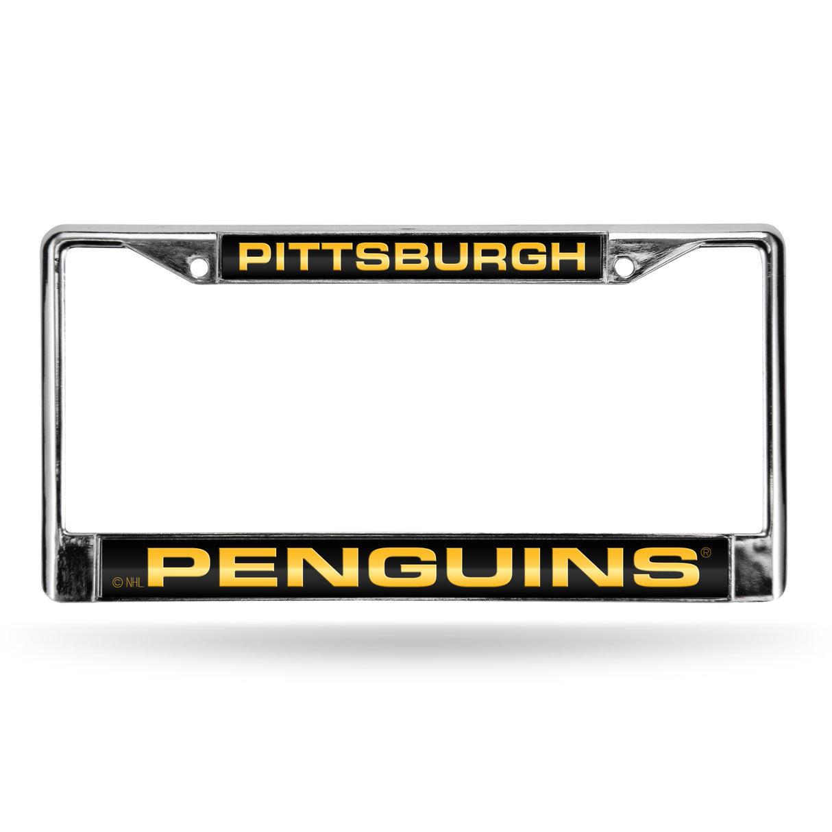 NHL Pittsburgh Penguins Laser Cut Chrome License Plate Frame Fan Gear NHL Pittsburgh Penguins