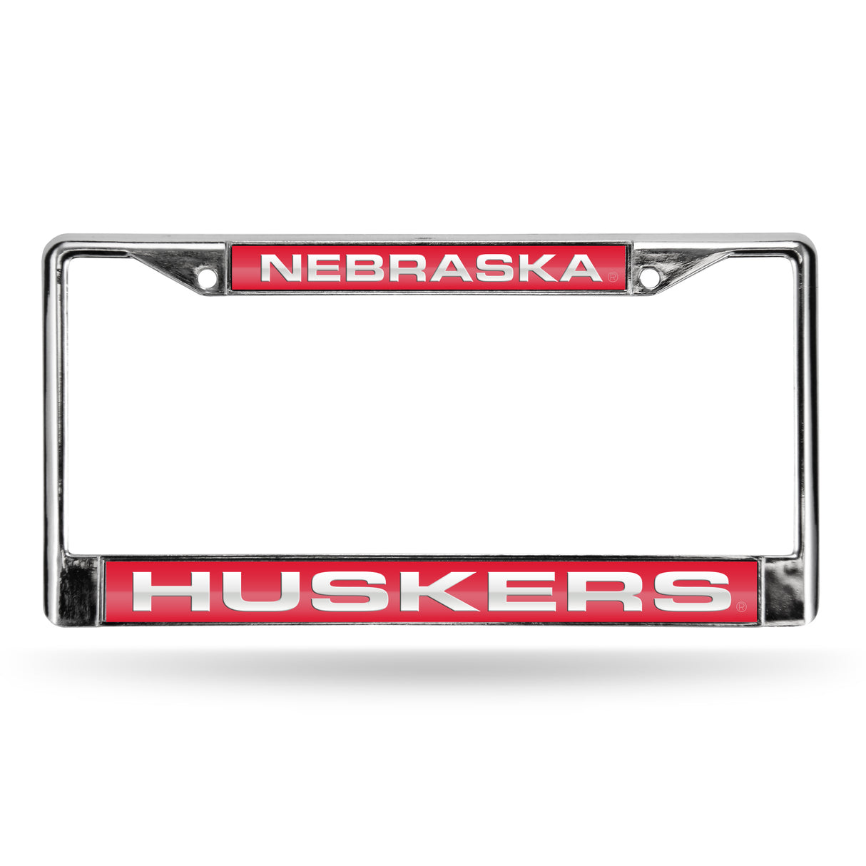 NCAA Nebraska Cornhuskers Laser Cut Chrome License Plate Frame Fan Gear NCAA Nebraska Cornhuskers