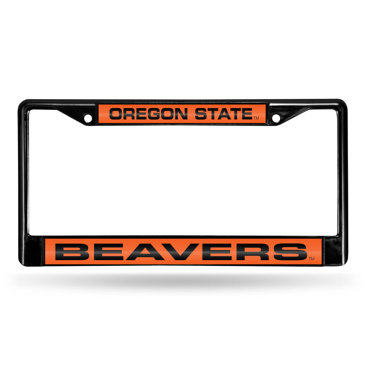 NCAA Oregon State Beavers Laser Cut Black Chrome License Plate Frame Fan Gear NCAA Oregon State Beavers