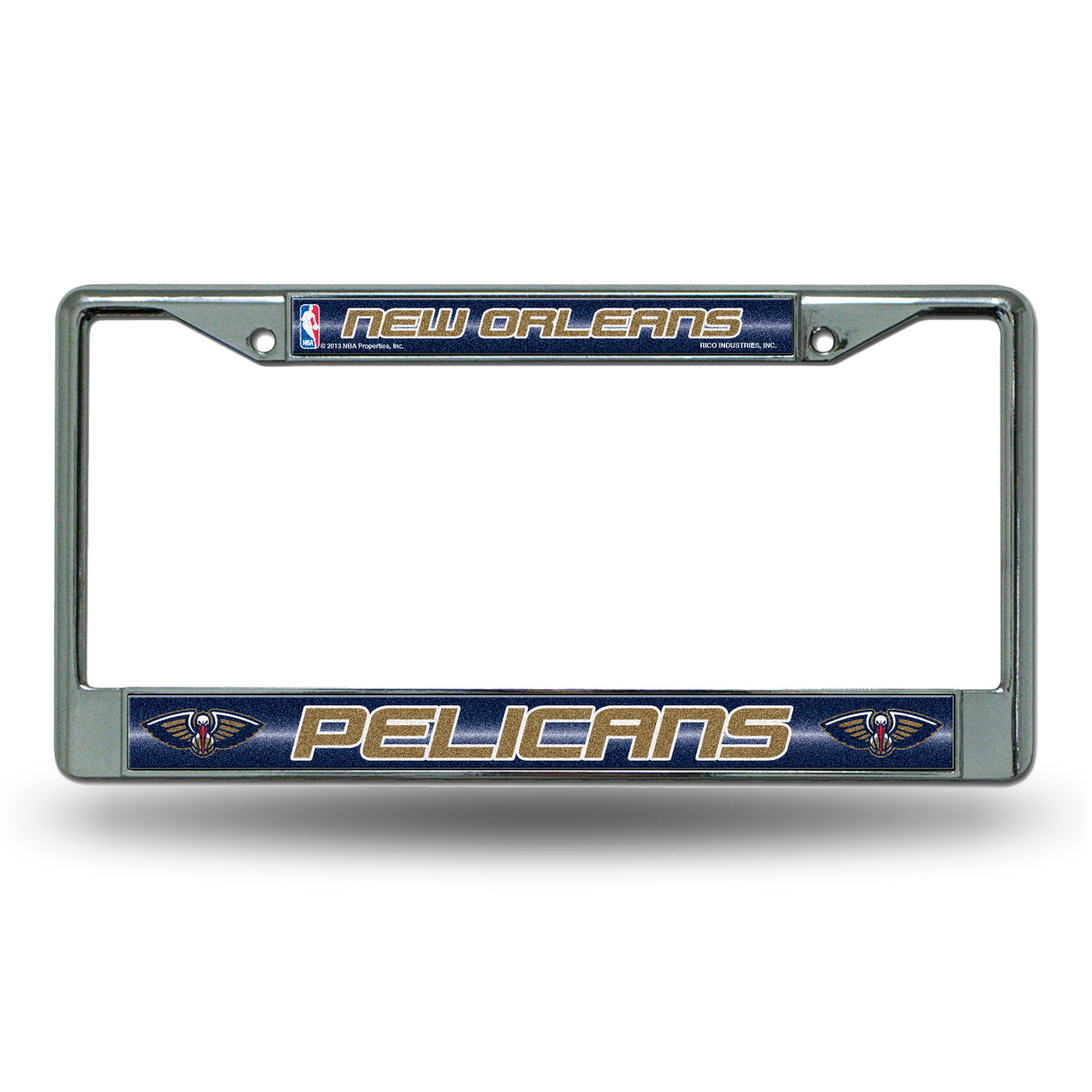 NBA New Orleans Pelicans Chrome Glitter License Plate Frame Fan Gear NBA New Orleans Pelicans