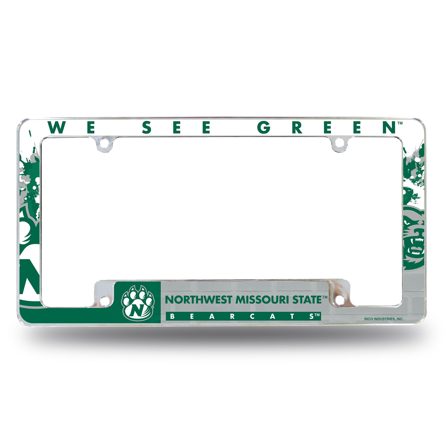 NCAA Northwest Missouri State Bearcats All Over Chrome License Plate Frame Fan Gear NCAA Northwest Missouri State Bearcats