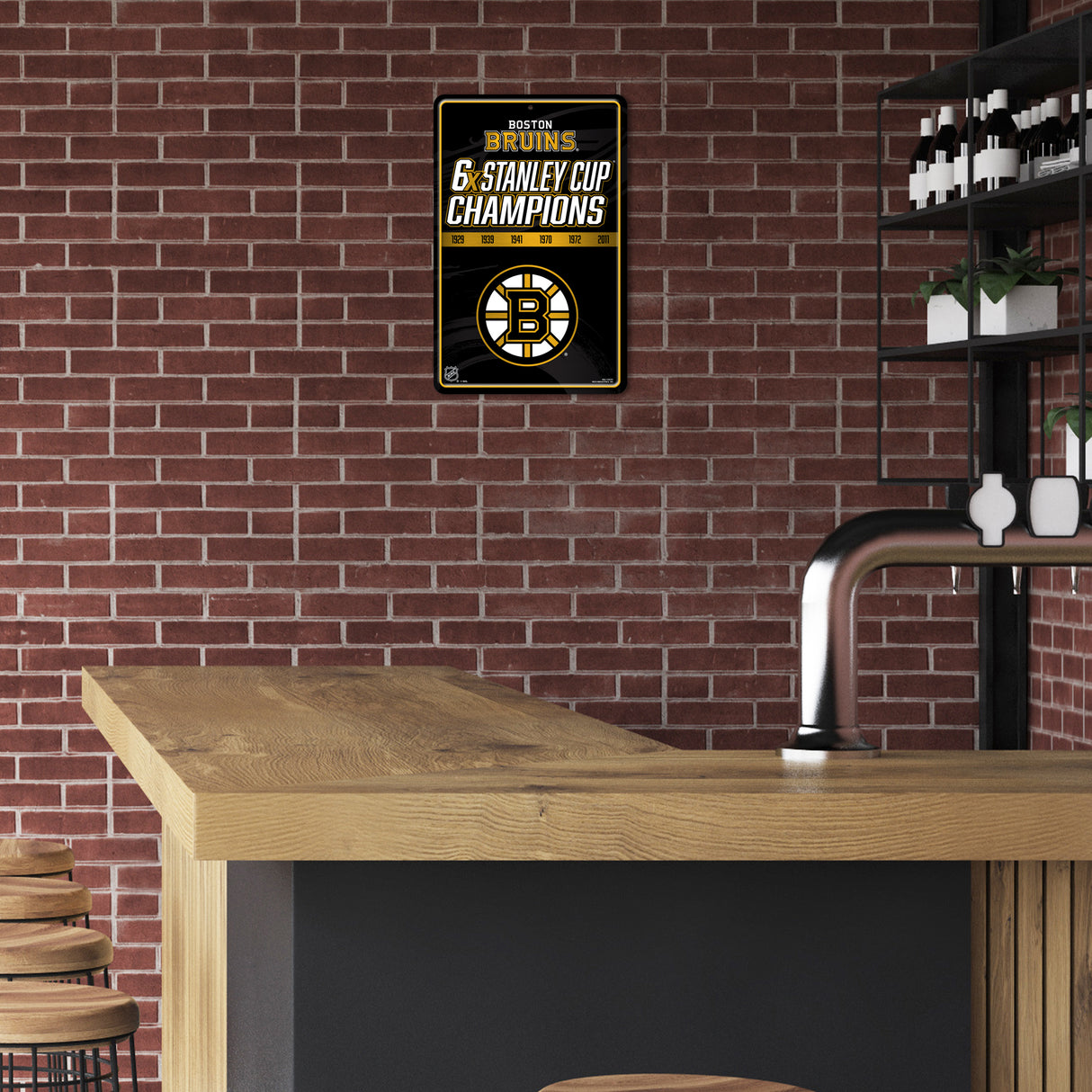 NHL Boston Bruins Large Metal Sign Fan Gear NHL Boston Bruins