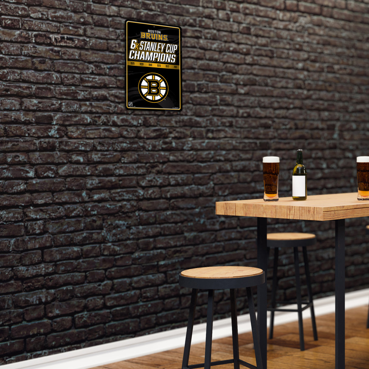 NHL Boston Bruins Large Metal Sign Fan Gear NHL Boston Bruins