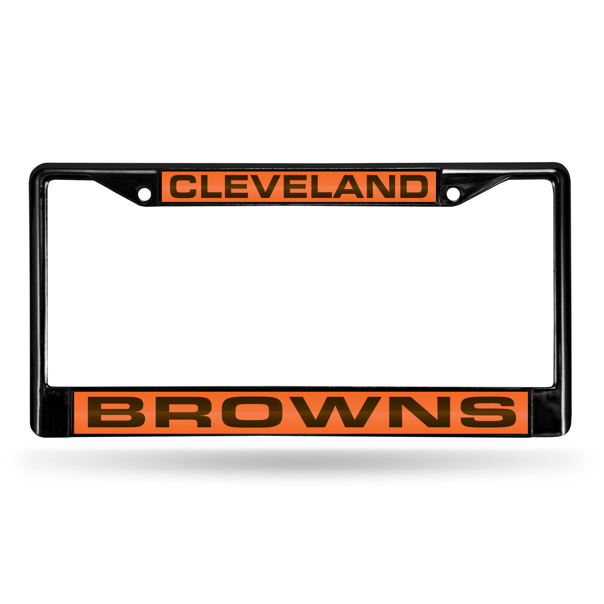 NFL Cleveland Browns Laser Cut Black Chrome License Plate Frame Fan Gear NFL Cleveland Browns