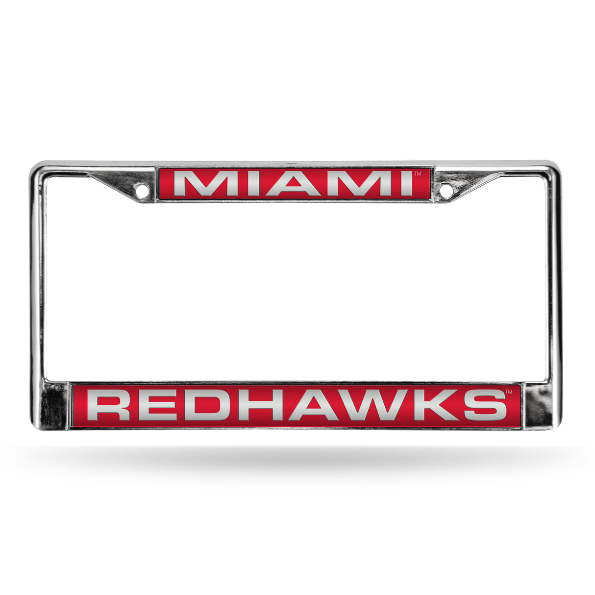 NCAA Miami of Ohio Redhawks Laser Cut Chrome License Plate Frame Fan Gear NCAA Miami of Ohio Redhawks