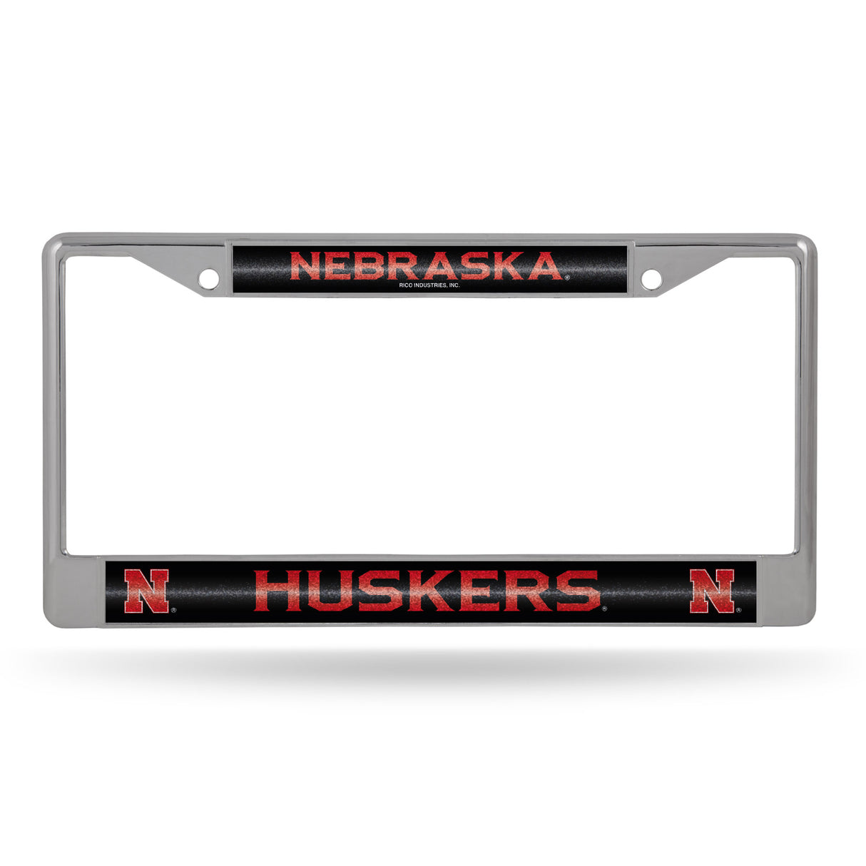 NCAA Nebraska Cornhuskers Chrome Glitter License Plate Frame Fan Gear NCAA Nebraska Cornhuskers