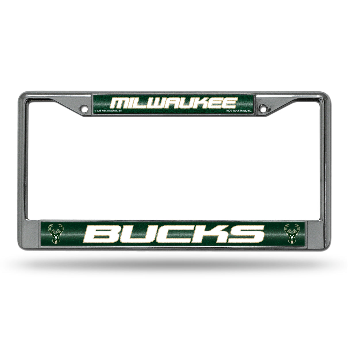 NBA Milwaukee Bucks Chrome Glitter License Plate Frame Fan Gear NBA Milwaukee Bucks