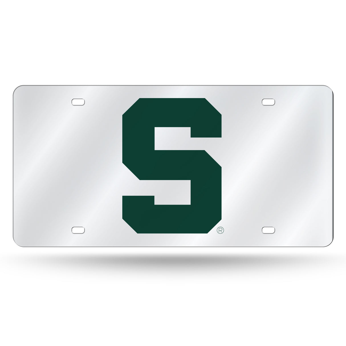 NCAA Michigan State Spartans Silver Laser Cut Automobile Tag Fan Gear NCAA Michigan State Spartans