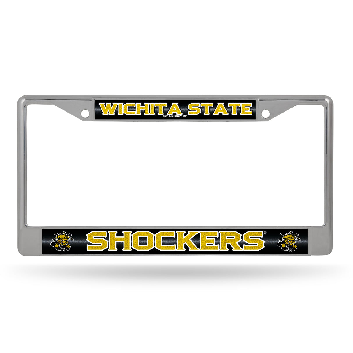 NCAA Wichita State Shockers Chrome Glitter License Plate Frame Fan Gear NCAA Wichita State Shockers