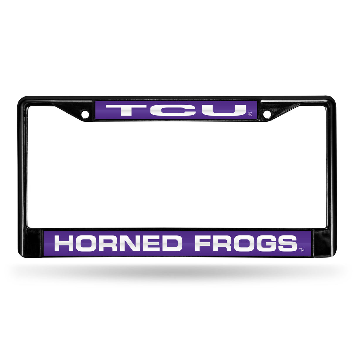 NCAA TCU Horned Frogs Laser Cut Black Chrome License Plate Frame Fan Gear NCAA TCU Horned Frogs
