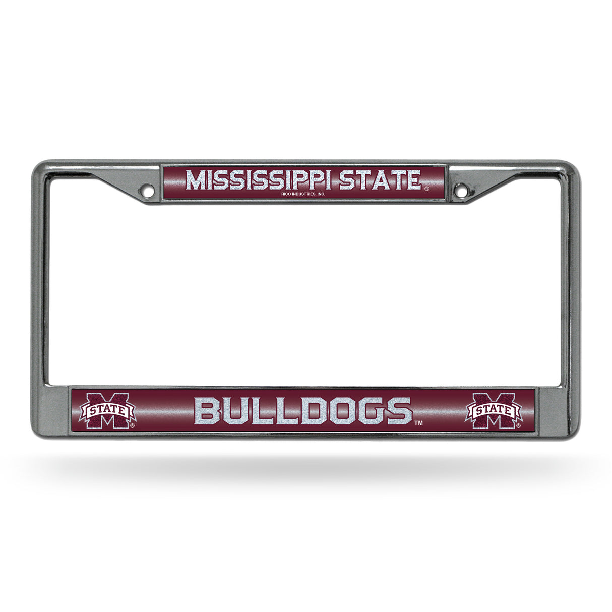 NCAA Mississippi State Bulldogs Chrome Glitter License Plate Frame Fan Gear NCAA Mississippi State Bulldogs