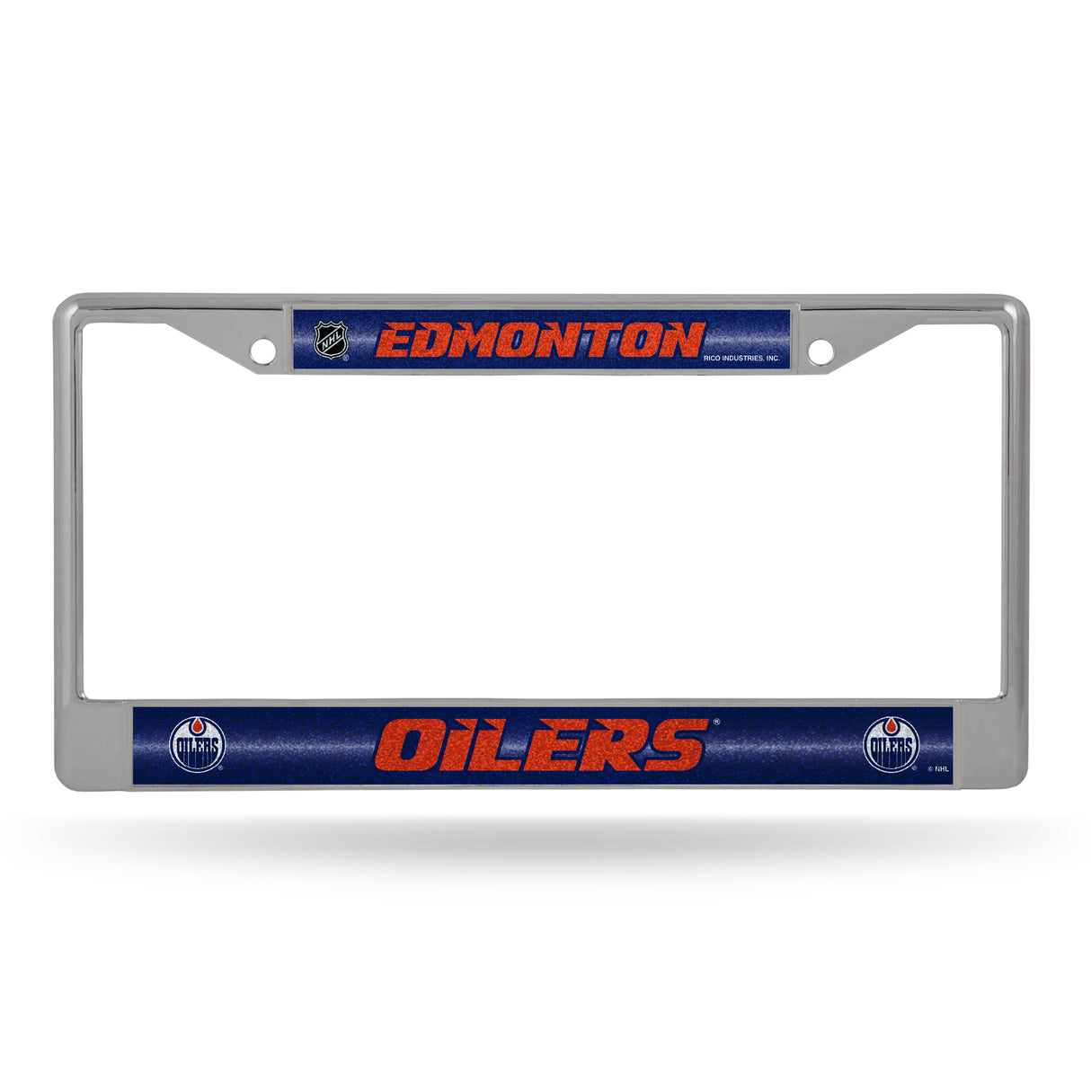 NHL Edmonton Oilers Chrome Glitter License Plate Frame Fan Gear NHL Edmonton Oilers