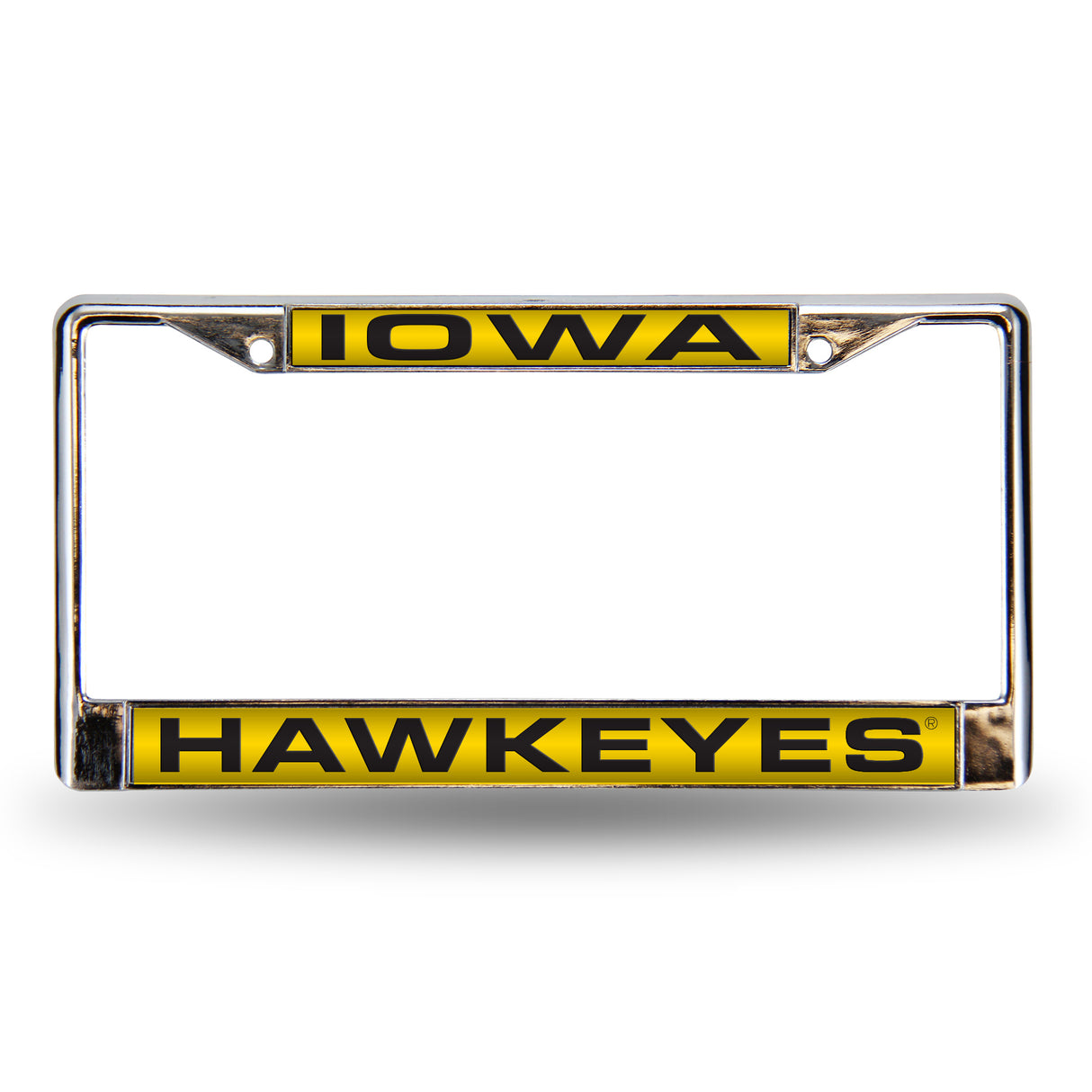 NCAA Iowa Hawkeyes Laser Cut Chrome License Plate Frame Fan Gear NCAA Iowa Hawkeyes