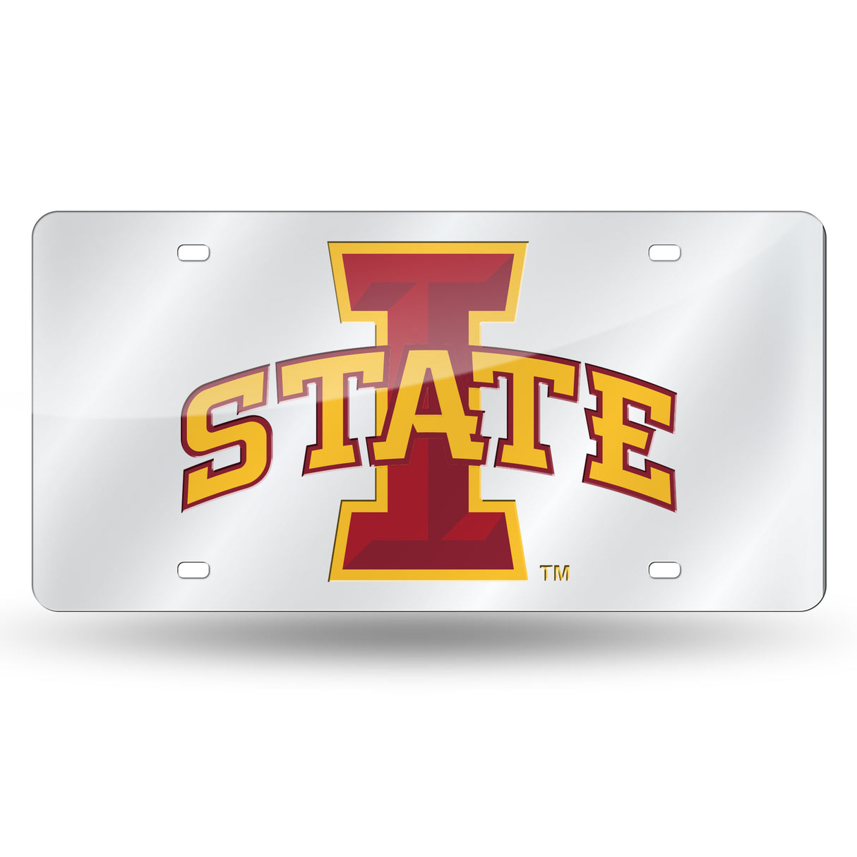 NCAA Iowa State Cyclones Silver Laser Cut Automobile Tag Fan Gear NCAA Iowa State Cyclones