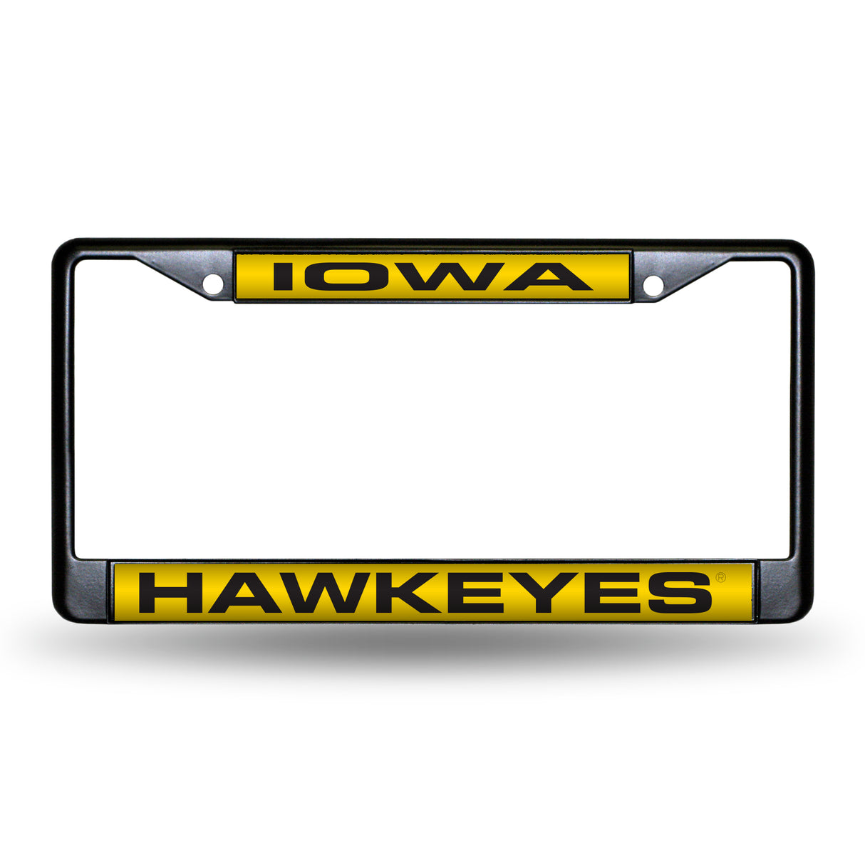 NCAA Iowa Hawkeyes Laser Cut Black Chrome License Plate Frame Fan Gear NCAA Iowa Hawkeyes