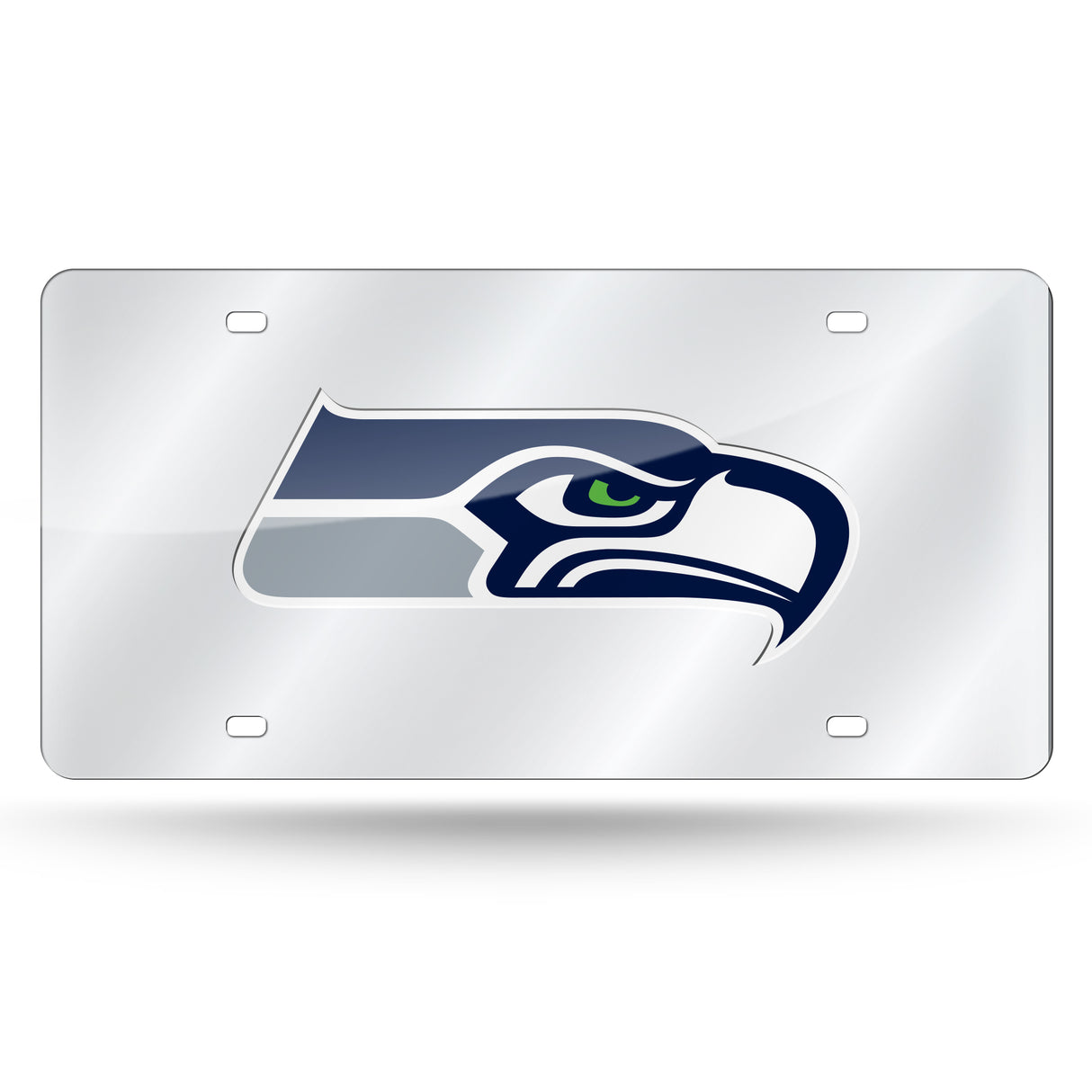 NFL Seattle Seahawks Laser Cut Silver License Plate Tag Fan Gear NFL Seattle Seahawks