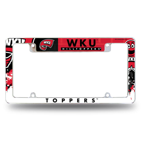 NCAA Western Kentucky Hilltoppers All Over Chrome License Plate Frame Fan Gear NCAA Western Kentucky Hilltoppers
