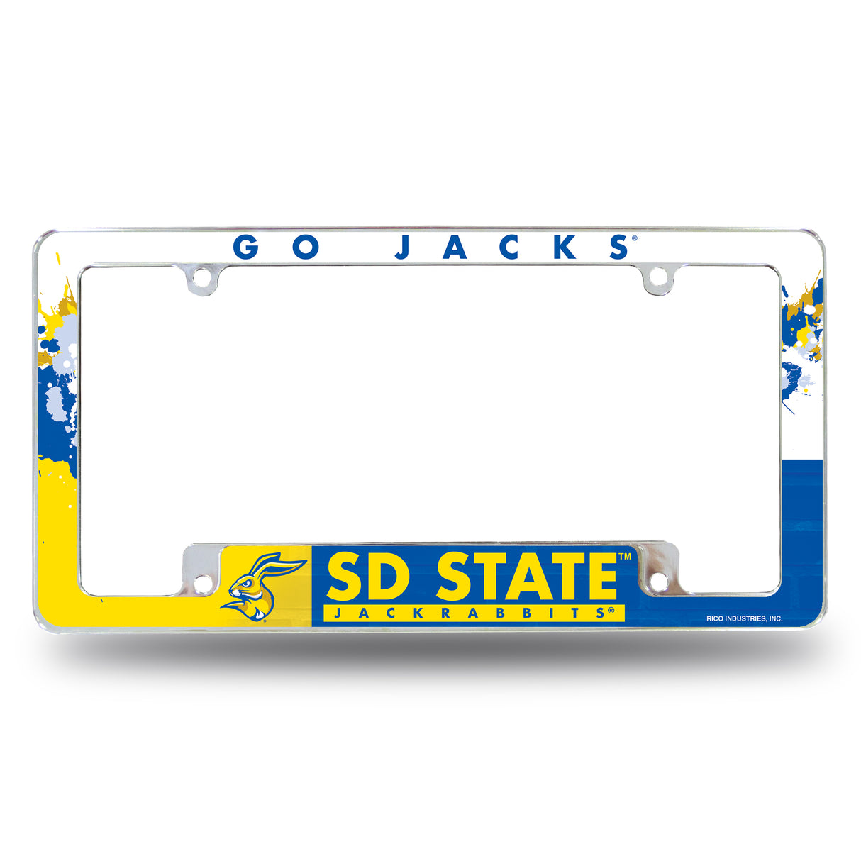 NCAA South Dakota State Jackrabbits All Over Chrome License Plate Frame Fan Gear NCAA South Dakota State Jackrabbits