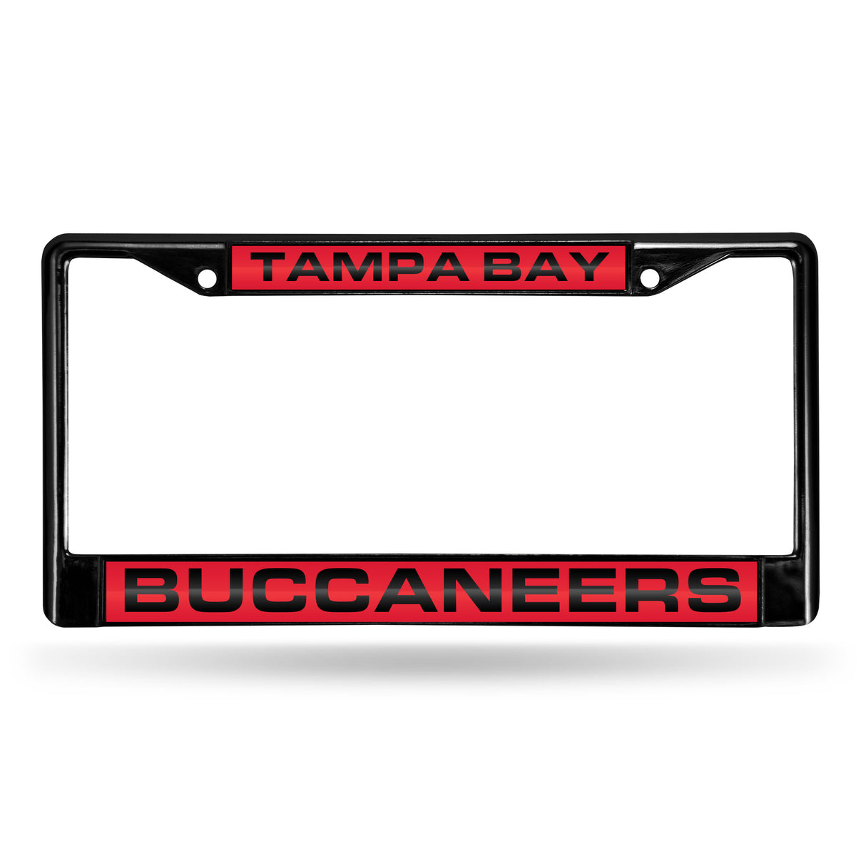 NFL Tampa Bay Buccaneers Laser Cut Black Chrome License Plate Frame Fan Gear NFL Tampa Bay Buccaneers