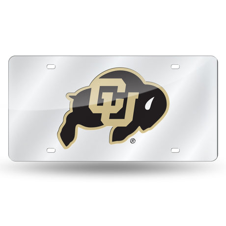 NCAA Colorado Buffaloes Silver Laser Cut Automobile Tag Fan Gear NCAA Colorado Buffaloes