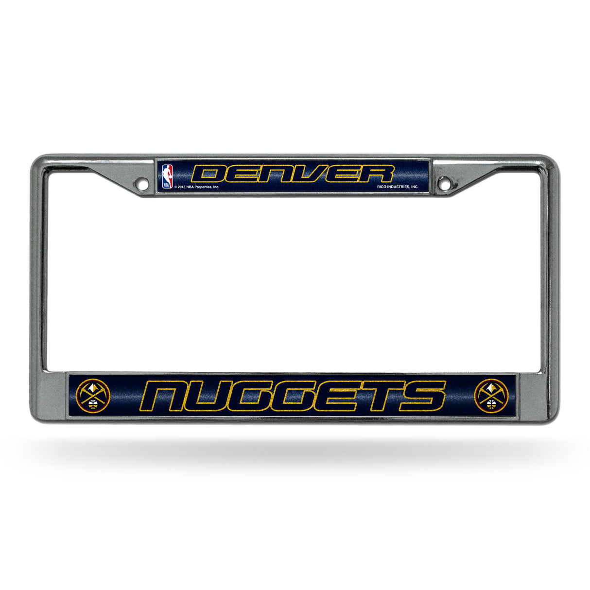 NBA Denver Nuggets Chrome Glitter License Plate Frame Fan Gear NBA Denver Nuggets