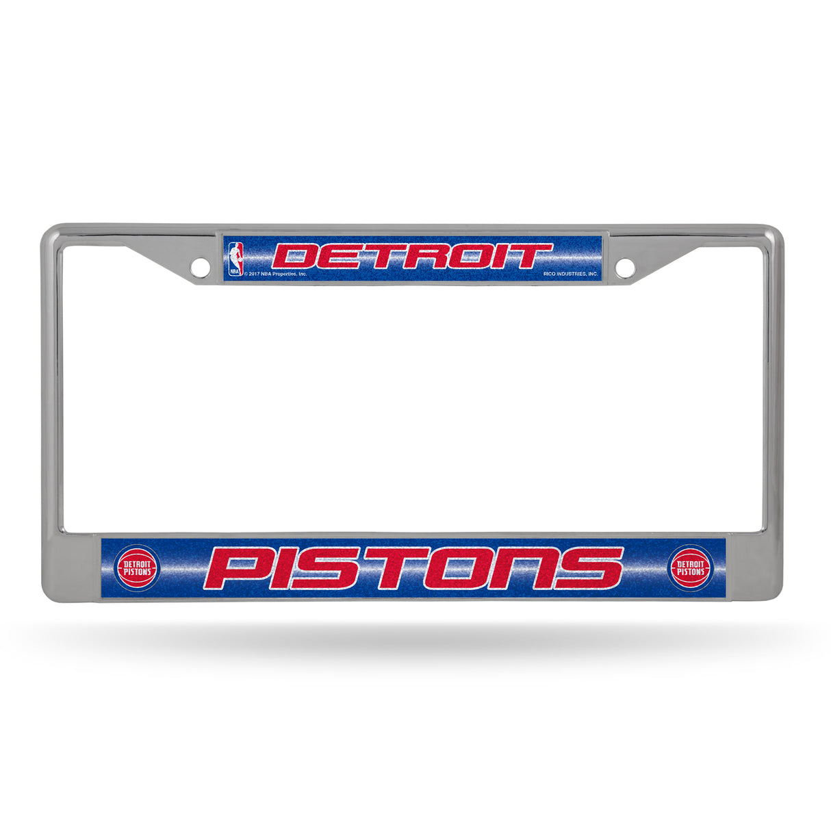 NBA Detroit Pistons Chrome Glitter License Plate Frame Fan Gear NBA Detroit Pistons
