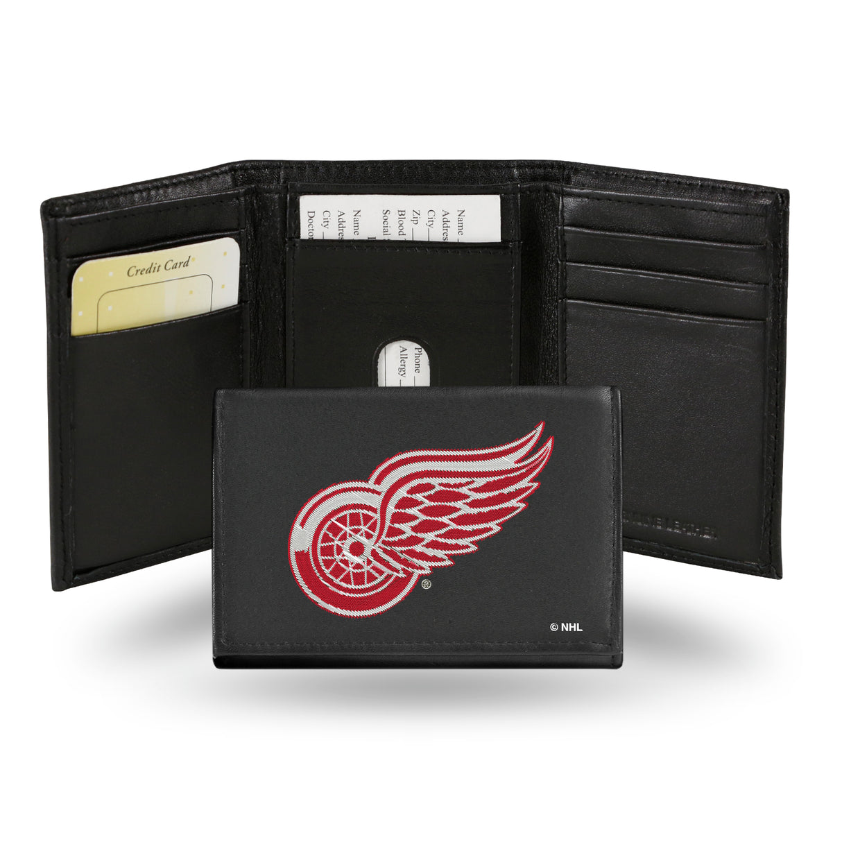 NHL Detroit Red Wings Embroidered Tri-Fold Wallet Fan Gear NHL Detroit Red Wings
