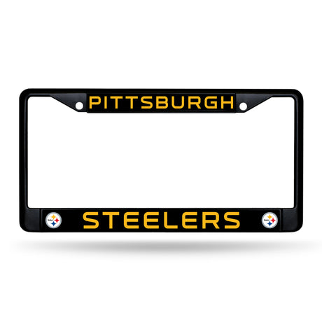 NFL Pittsburgh Steelers Black Chrome License Plate Frame Fan Gear NFL Pittsburgh Steelers