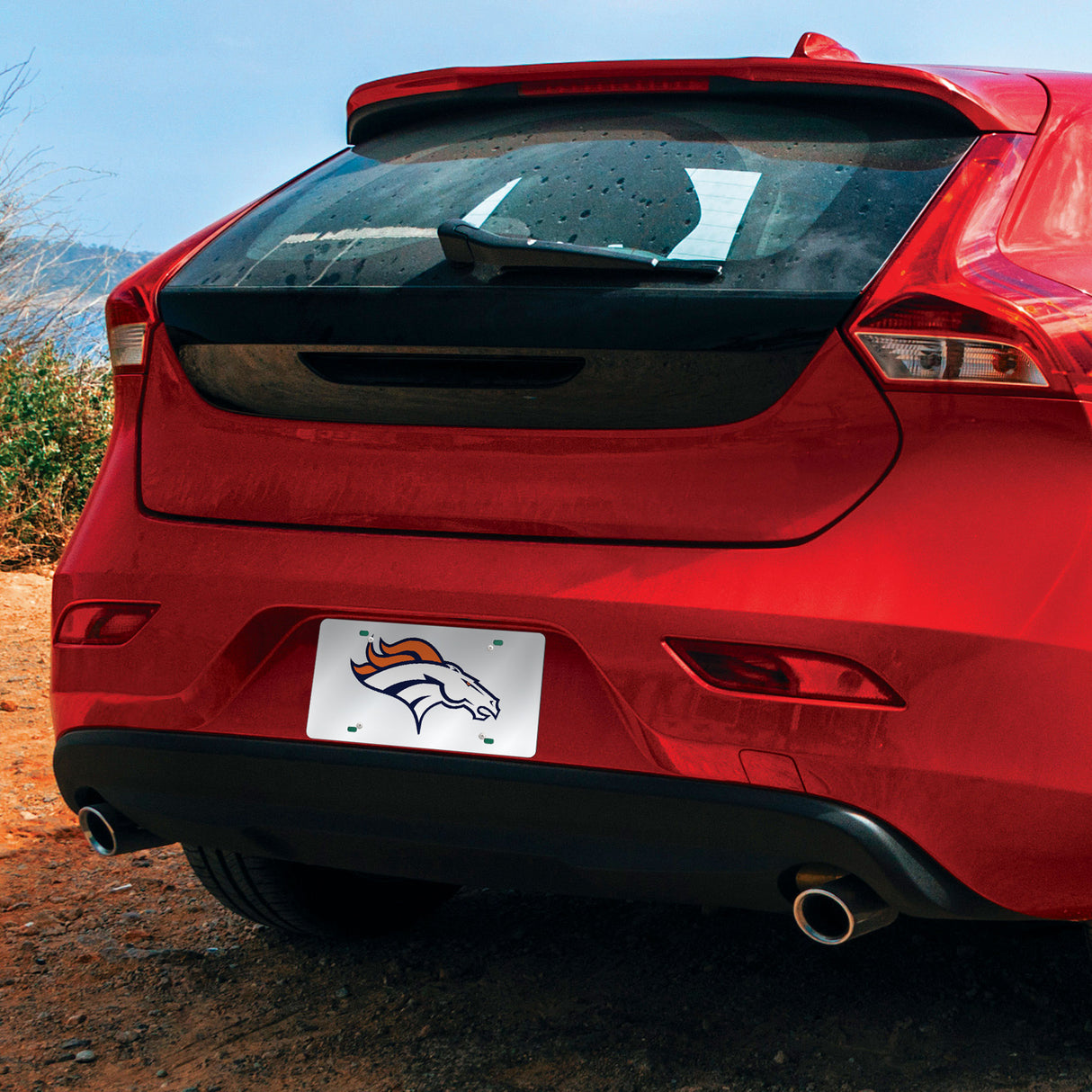 NFL Denver Broncos Laser Cut Silver License Plate Tag Fan Gear NFL Denver Broncos