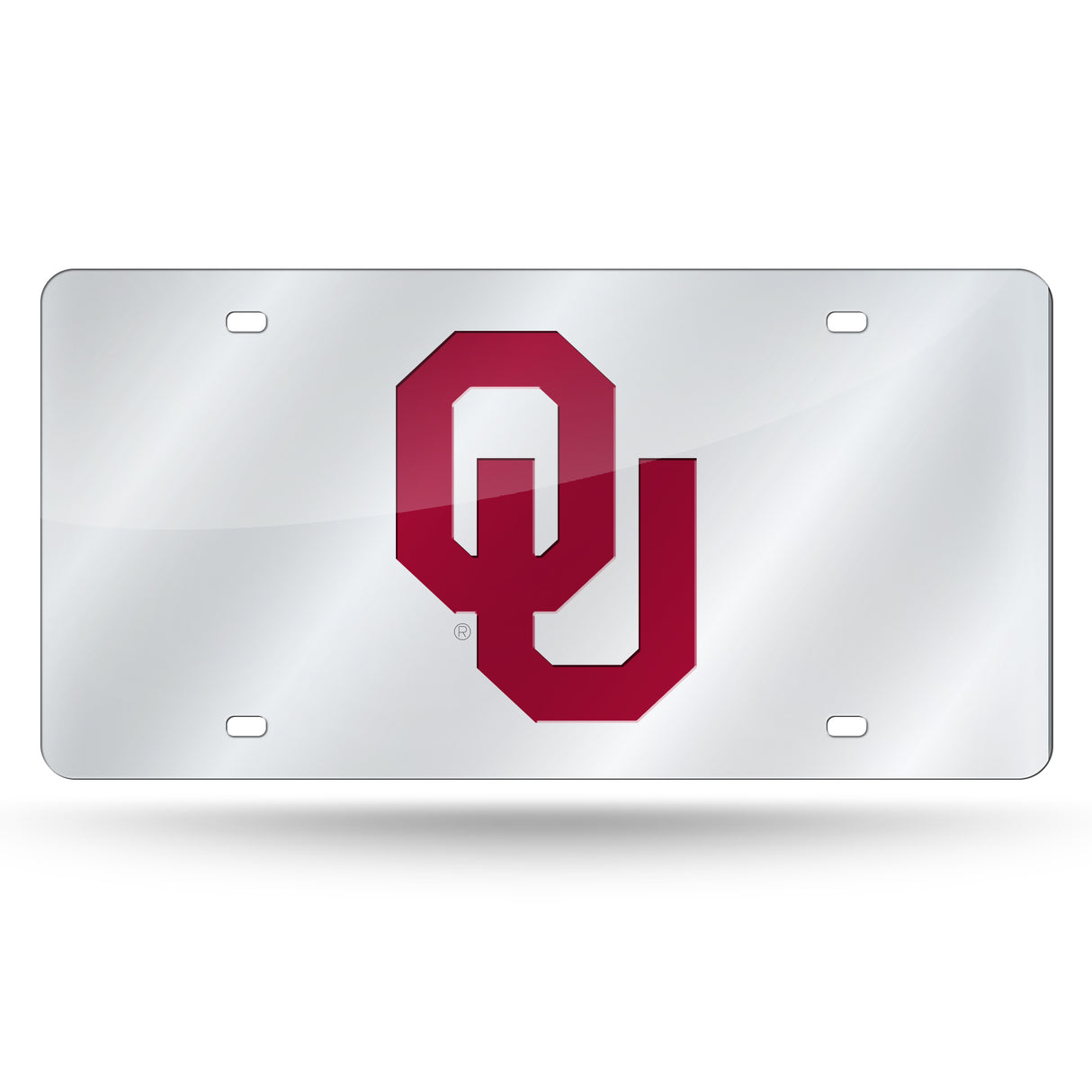 NCAA Oklahoma Sooners Silver Laser Cut Automobile Tag Fan Gear NCAA Oklahoma Sooners
