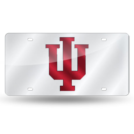 NCAA Indiana Hoosiers Silver Laser Cut Automobile Tag Fan Gear NCAA Indiana Hoosiers