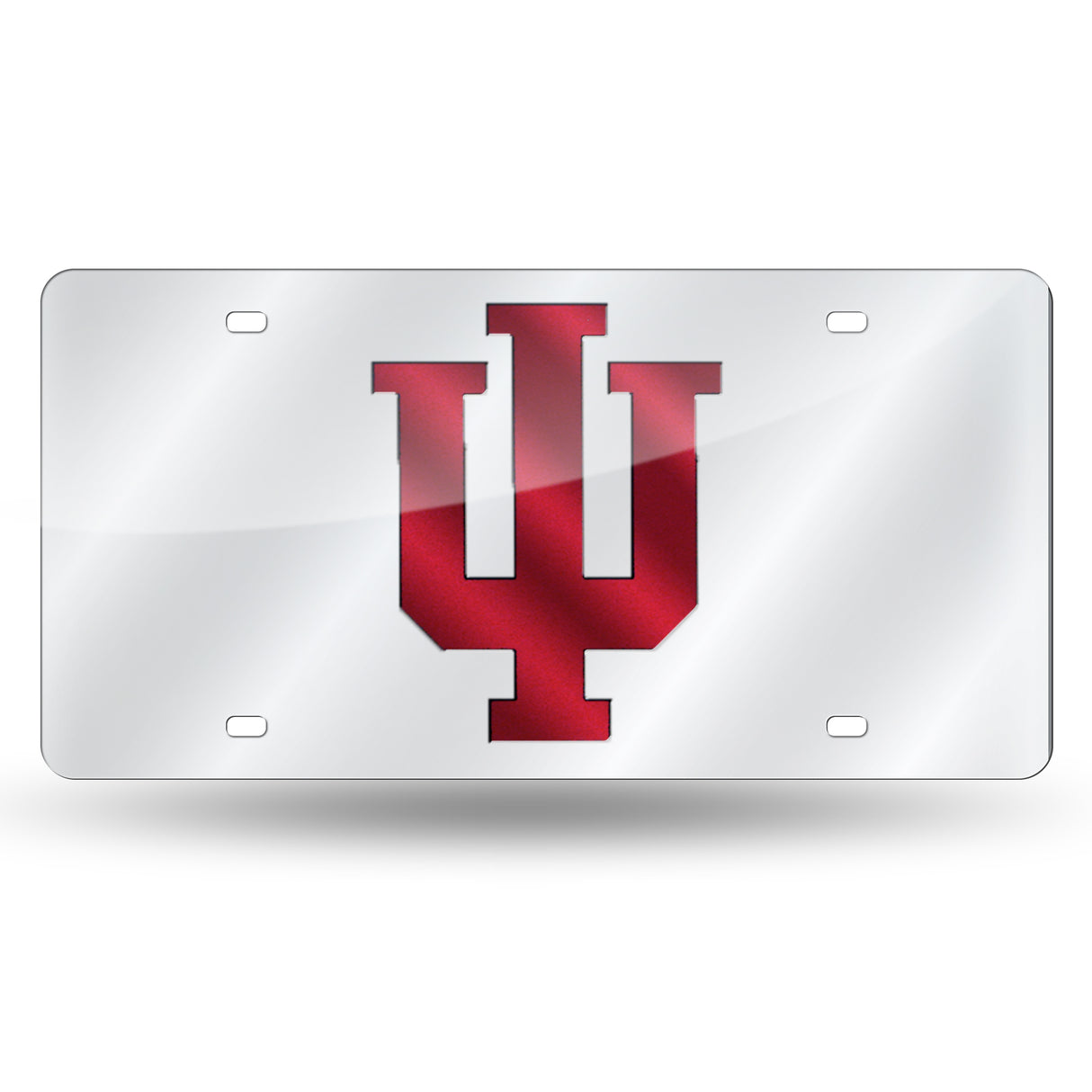 NCAA Indiana Hoosiers Silver Laser Cut Automobile Tag Fan Gear NCAA Indiana Hoosiers