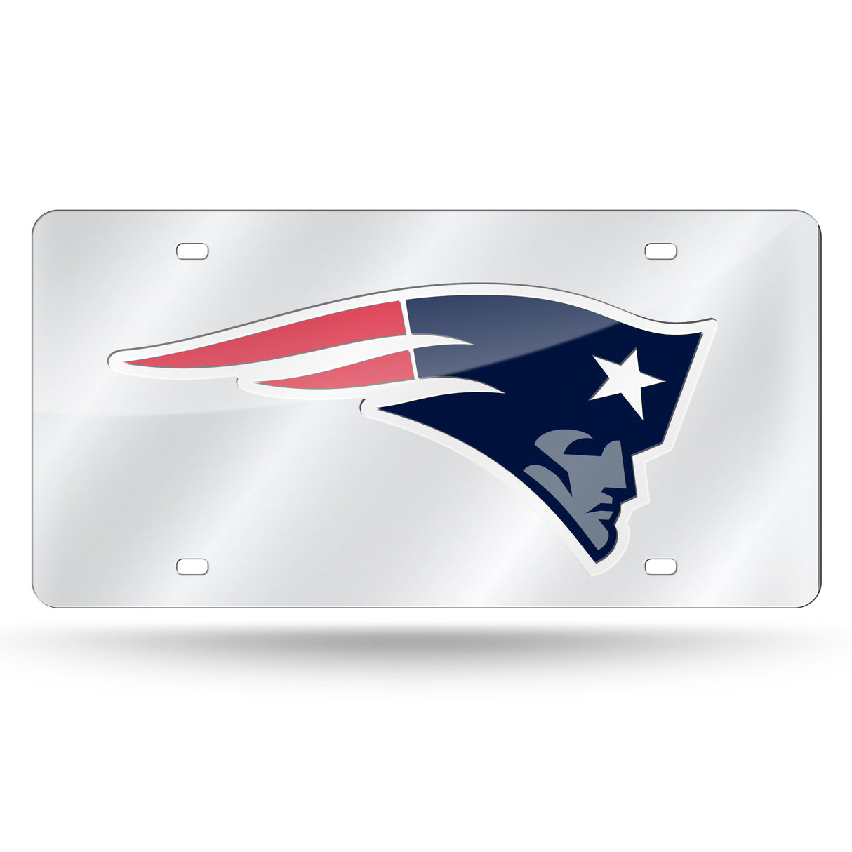 NFL New England Patriots Laser Cut Silver License Plate Tag Fan Gear NFL New England Patriots
