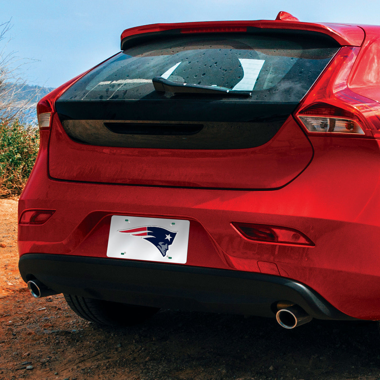 NFL New England Patriots Laser Cut Silver License Plate Tag Fan Gear NFL New England Patriots