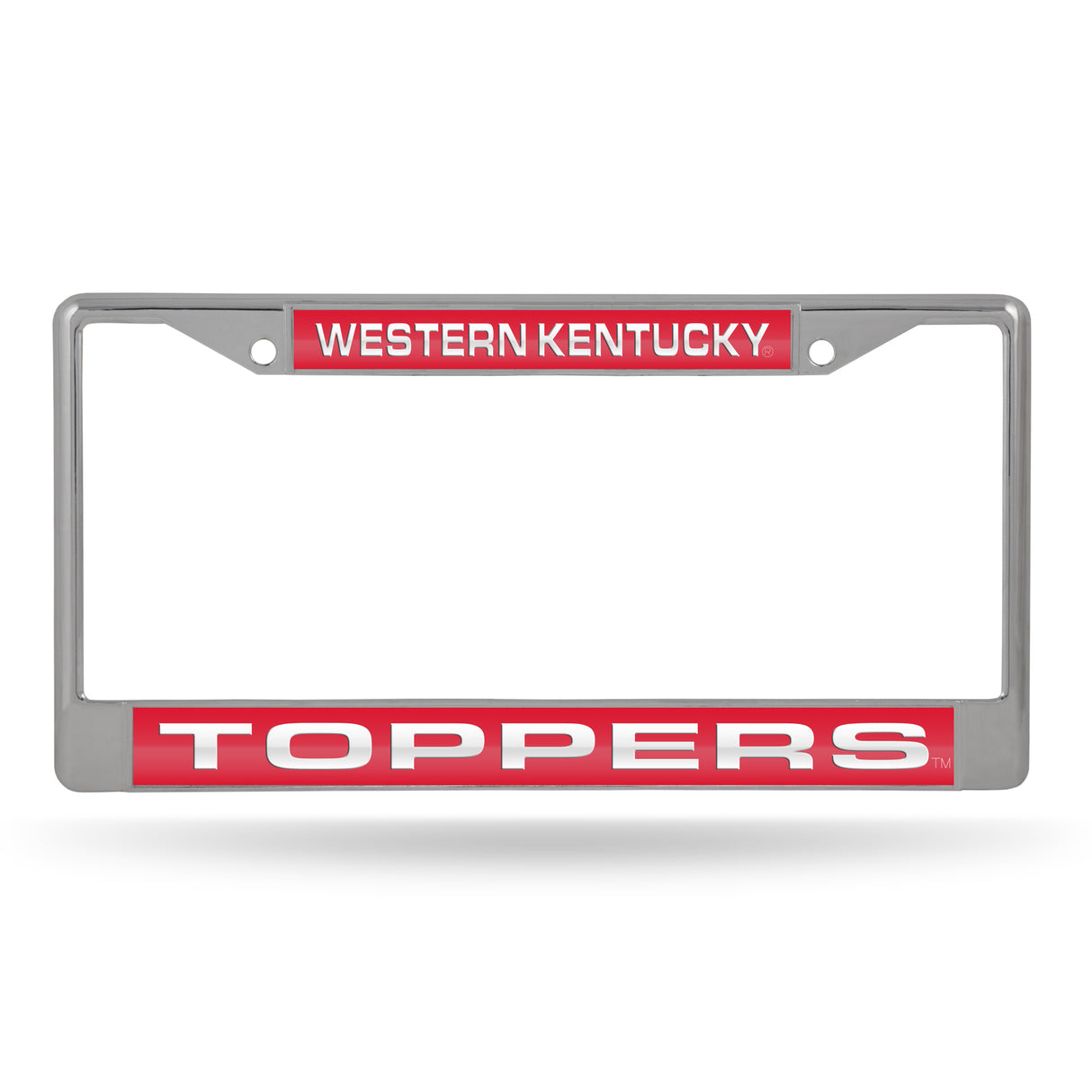 NCAA Western Kentucky Hilltoppers Laser Cut Chrome License Plate Frame Fan Gear NCAA Western Kentucky Hilltoppers