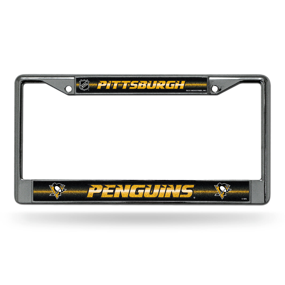 NHL Pittsburgh Penguins Chrome Glitter License Plate Frame Fan Gear NHL Pittsburgh Penguins