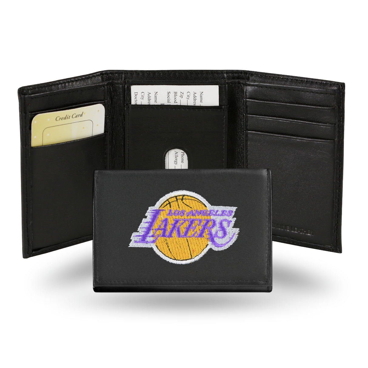 NBA Los Angeles Lakers Embroidered Tri-Fold Wallet Fan Gear NBA Los Angeles Lakers