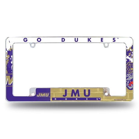 NCAA James Madison Dukes All Over Chrome License Plate Frame Fan Gear NCAA James Madison Dukes