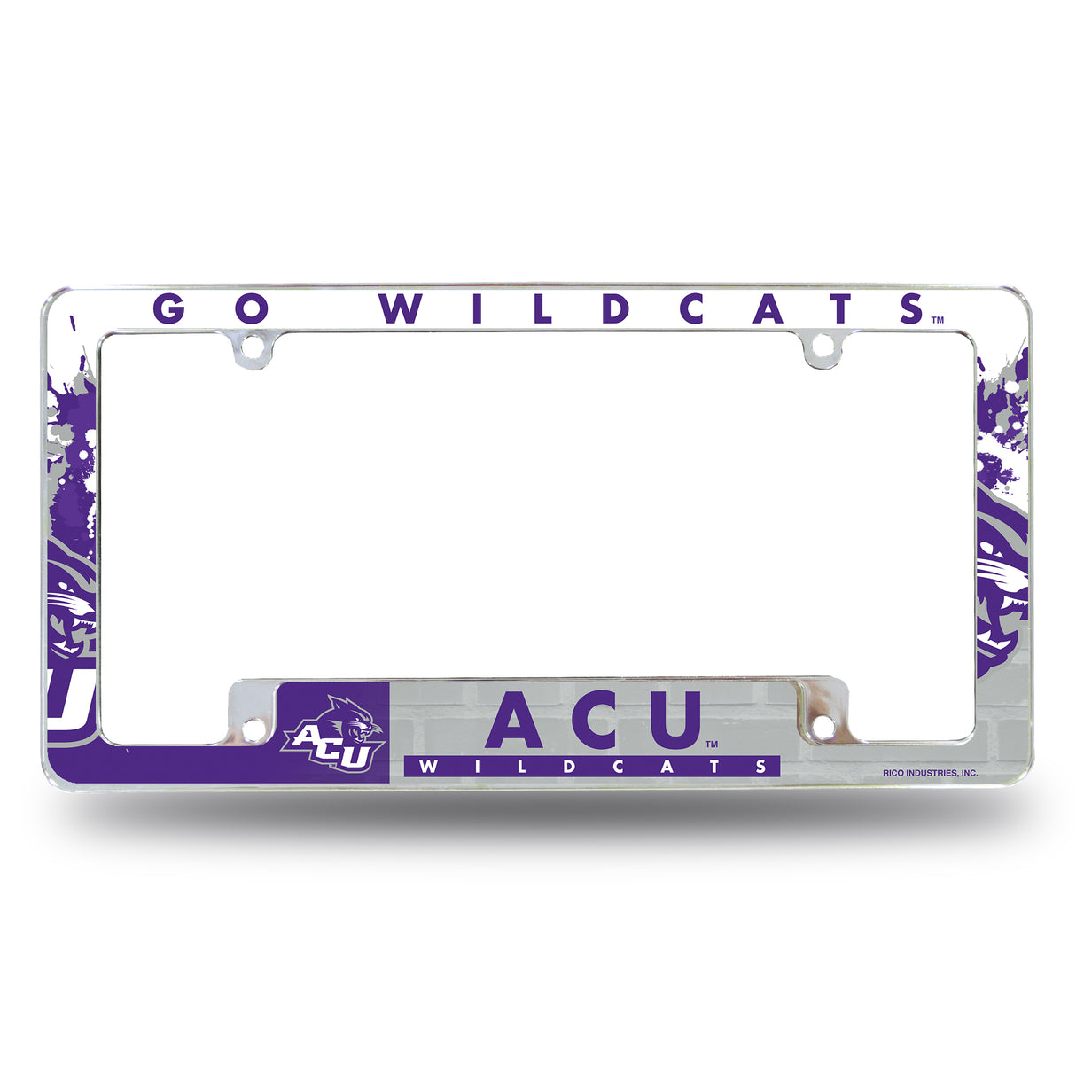 NCAA Abilene Christian Wildcats All Over Chrome License Plate Frame Fan Gear NCAA Abilene Christian Wildcats