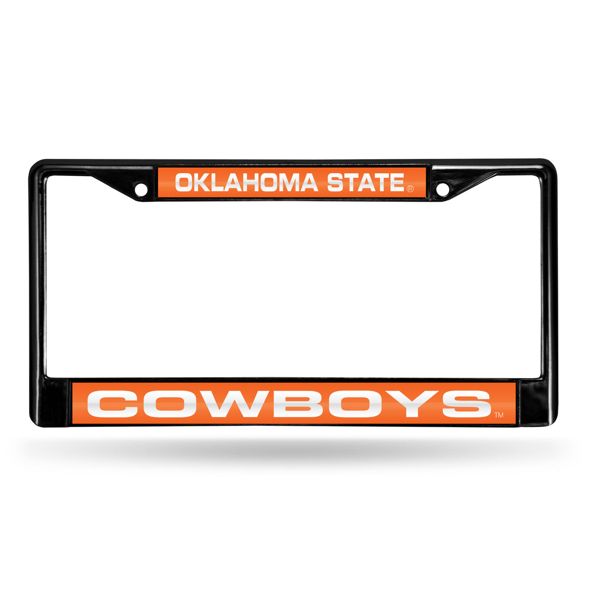 NCAA Oklahoma State Cowboys Laser Cut Black Chrome License Plate Frame Fan Gear NCAA Oklahoma State Cowboys