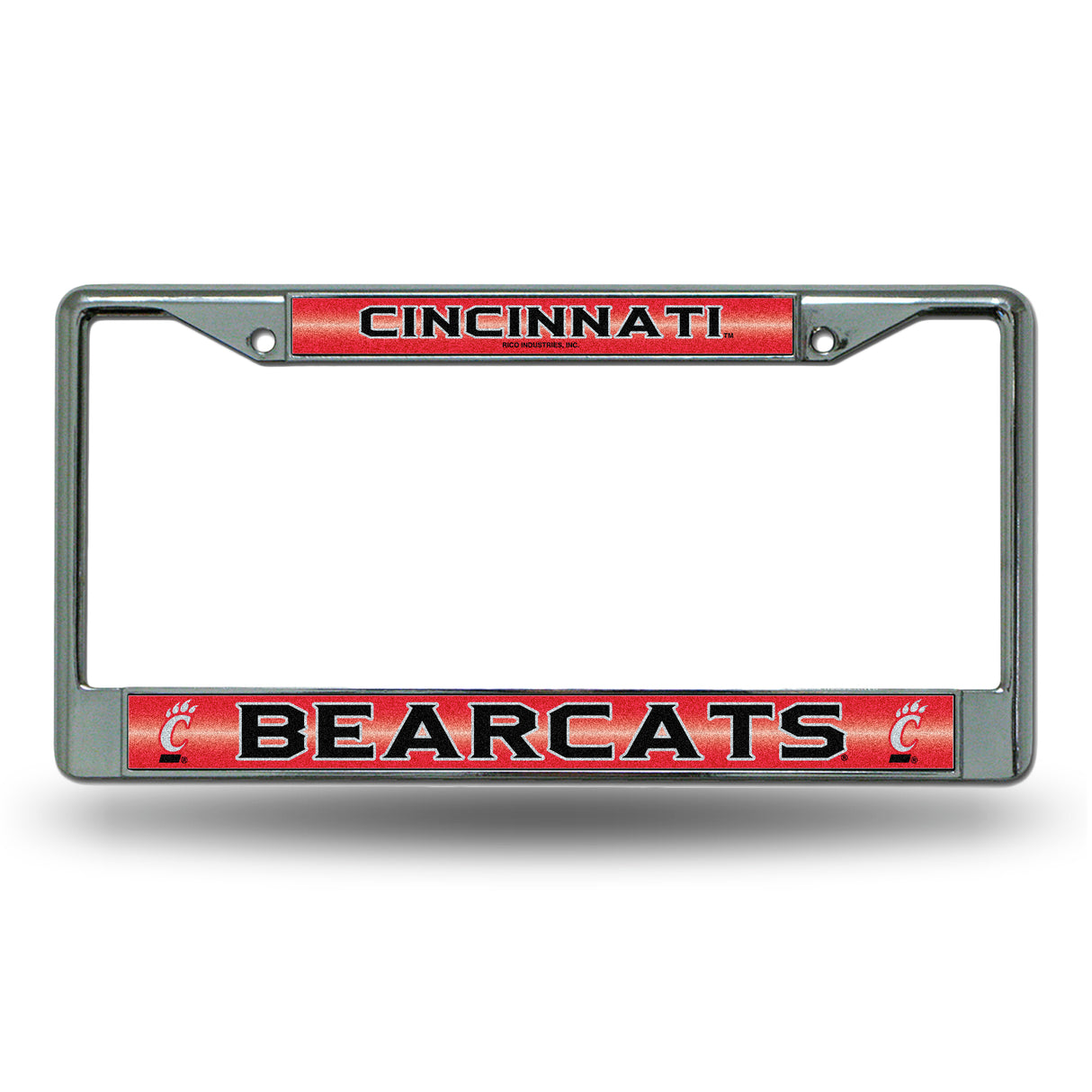 NCAA Cincinnati Bearcats Chrome Glitter License Plate Frame Fan Gear NCAA Cincinnati Bearcats