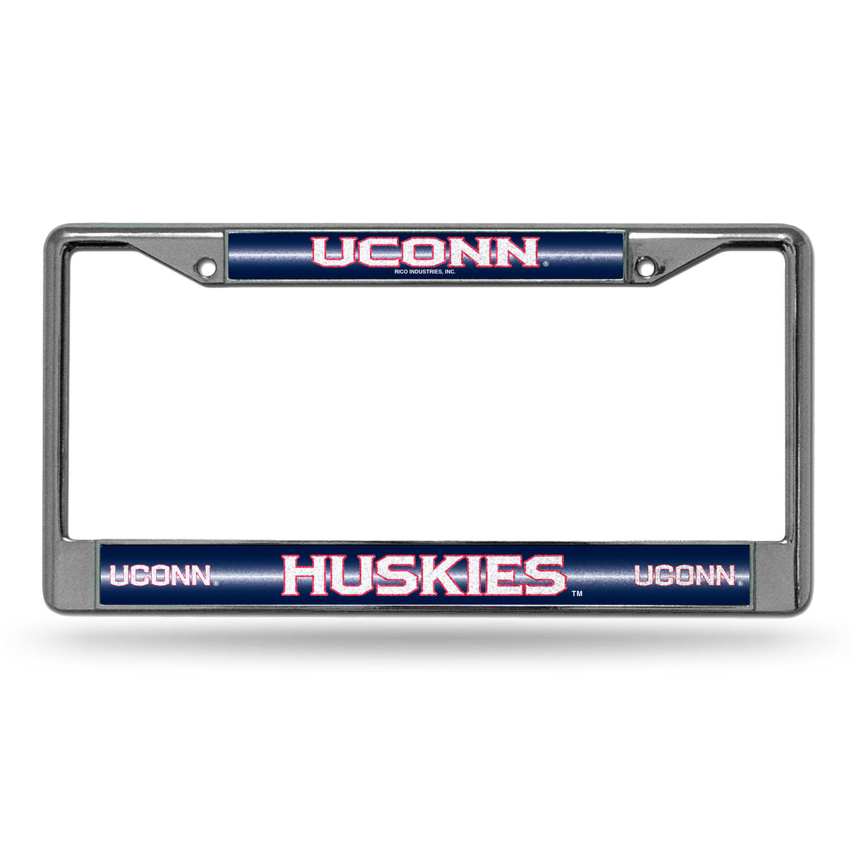 NCAA Connecticut Huskies - UCONN Chrome Glitter License Plate Frame Fan Gear NCAA Connecticut Huskies