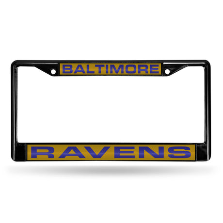NFL Baltimore Ravens Laser Cut Black Chrome License Plate Frame Fan Gear NFL Baltimore Ravens